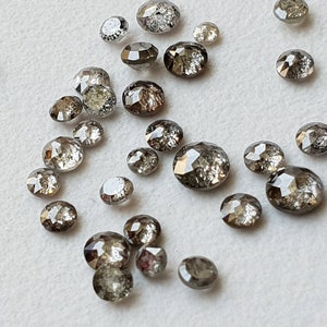 3.5-4mm Salt And Pepper Diamond, Tamboli Rose Cut Diamond, 2 Pc Flat Back, Rare Diamond, Natural Round Diamond for Jewelry - PPD20A