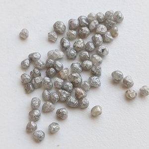 3-4mm Raw Grey Diamond, Natural Grey River Diamond, Loose Luster Round Grey River Diamond for Jewelry (1CT To 2CT Options) - PPD827
