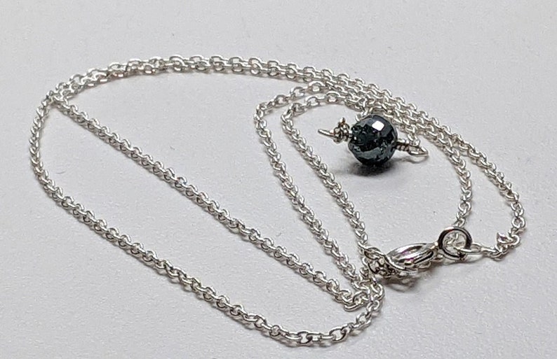 5mm Blue Faceted Diamond Ball Diamond Pendant 925 Sterling Etsy