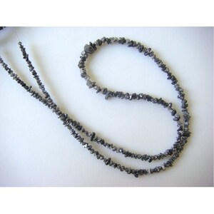 2-4mm Grey Rough Diamond Beads, Natural Rough Diamond Uncut Beads, Natural Grey Diamond Beads For Jewelry (4IN TO 16IN Options)