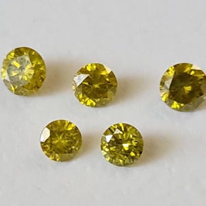 1mm Yellow Diamonds Brilliant Cut Round Natural Yellow Solitaire Round Cut Diamonds For Jewelry (20Pc To 100Pc)