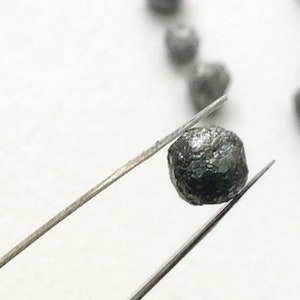 5-7mm Natural Black Diamonds, Black Rough Diamond, Natural Black Raw Diamond, Uncut Diamond, Conflict Free (1Pc To 10Pc Options) - DS89