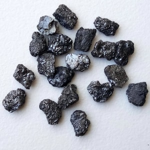 6-7mm Black Diamond, Flat Black Rough Diamond, Black Raw Diamond, Uncut Diamond, Black Loose Diamond For Jewelry (1Pc To 10Pc Options)