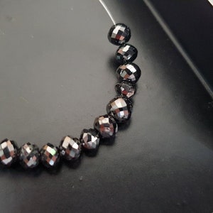 4-4.5mm Black Diamond Round Balls, Faceted Black Diamond Beads, Drilled Diamond Black Beads for Jewelry (1Pc To 5 Pcs Options) - PPD744