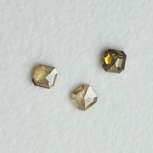 2.3mm Brown Cushion Diamond, Natural Champagne Sparkling Rose Cut Square Diamond Flat Back Cabochon Cognac Diamond For Jewelry Ring - PDD809