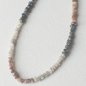 2-3mm Multicolor Rough Diamonds, White, Grey, Black, Red Raw Diamonds, Conflict Free Diamond, Rough Diamonds For Jewelry (8IN To 16IN)
