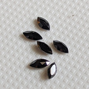 Rare Black Marquise Diamond for Jewelry, 1.4x2.8mm-1.5x3.1mm Natural Faceted Diamond, Fancy Marquise Cut Diamond for Engagement Ring-PPKJ78