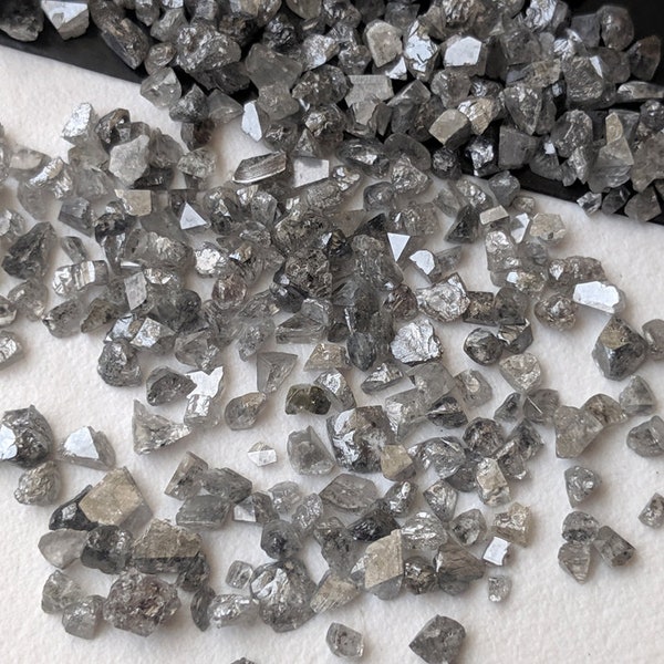 2-3mm Salt And Pepper Rough Diamond Chips, Raw Uncut Diamond, Raw Diamond Chips, Loose Diamond Chips For Jewelry (1Ct To 5Ct) - PPD564