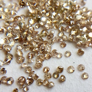 2-2.5mm Champagne Brilliant Cut Faceted Round Shape Diamond, Loose Champagne Solitaire, Diamond For Jewelry (5Pc to 20 Pc Options) - PPD311