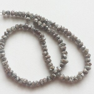 4.5-6mm Grey Rough Diamonds, 1mm Hole Size Natural Grey Raw Diamond Beads, Uncut Diamond Beads For Jewelry (2Pcs To 10pcs) - DS4125