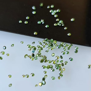 Melee Green Diamonds, 1-2mm Round Brilliant Cut Solitaire Faceted Green Diamond For Jewelry (5Pcs To 40Pcs Option) - APD22