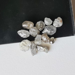 6-9mm Salt And Pepper Diamond Raw, Nats Rough Diamond, 4 Pcs Salt And Pepper Loose Diamonds For Jewelry, Sparkling Raw Diamonds - PDD60