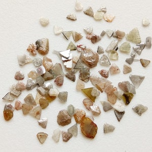3-6mm Fancy Rough Diamond Slice, Natural Mix Brown & Grey Raw Diamond Slice, Raw Uncut Diamond Slices For Jewelry (1CT TO 5CT Options)