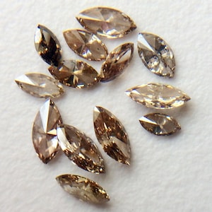 Brown Marquise Shape Diamond for Jewelry, 2x4mm-2.5x5mm Faceted Diamond, Natural Marquise Cut Diamond for Engagement Ring (1Pc-5Pcs)-PUSPD35