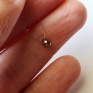 3.7x3.1mm Cognac Diamond Briolette Bead, 0.35 Cts Natural Cognac Diamond Faceted Tear Drop Bead Drilled Diamond Drop For Jewelry - PPMK15