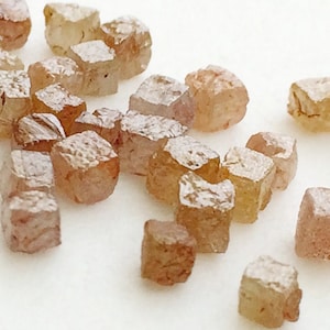 2.5-3mm Pink Peach Rough Diamond Box, Natural Diamond Cube, Raw Diamond, Loose Diamonds, Uncut Diamond For Jewelry (1Ct To 2Ct Options)