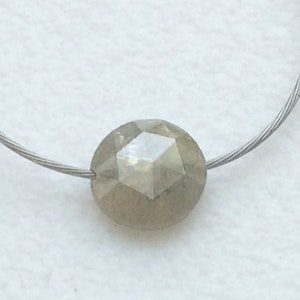 Conflict Free Gray Rose Cut Diamond, Rare 4.5mm Loose Top Side Drilled Diamond Rose-Cut, Natural Loose Rough Faceted Cabochon - DS3561