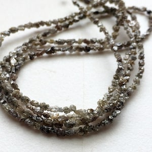 3-5mm Grey Raw Diamonds Tumbles, Grey Diamond Fancy Long Drill Tumbles, Grey Rough Diamonds For Jewelry (4IN To 16IN Options) - DS193