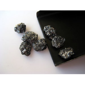 7mm To 8mm Approx Black Diamonds, Rough Diamond, Raw Diamond, Natural Diamond, Uncut Diamond Black Diamond For Jewelry (1Pc To 5Pc)