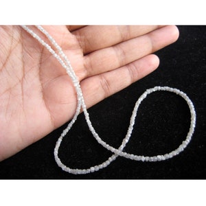 1-2mm White Diamond Box Beads, Rough Diamonds, Natural Diamonds, Raw Diamonds, Conflict Free Diamond For Jewelry (4IN To 16IN options)