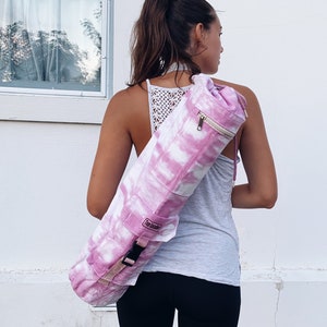 Yoga Mat Bag- Dyed Purple, Yoga Mat Carrier, Yoga Mat Bag, Purple Yoga Bag