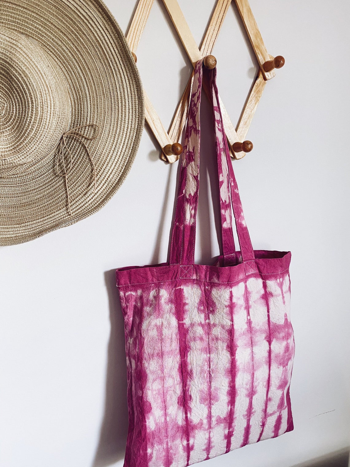 Shibori Dyed Reusable Tote Bag Hand Dyed Farmers Market Tote Etsy