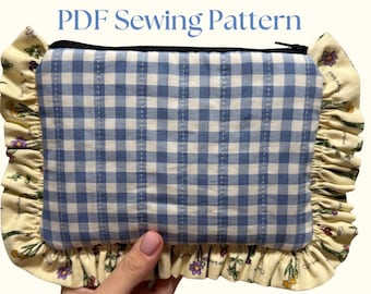 Ruffle Quilted Zipper Pouch, PDF Sewing Pattern