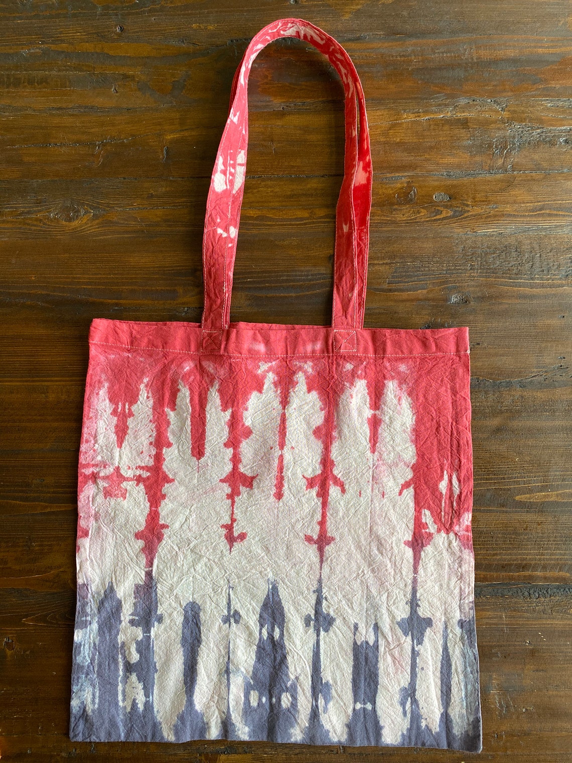 Shibori Dyed Reusable Tote Bag Hand Dyed Farmers Market Tote Etsy