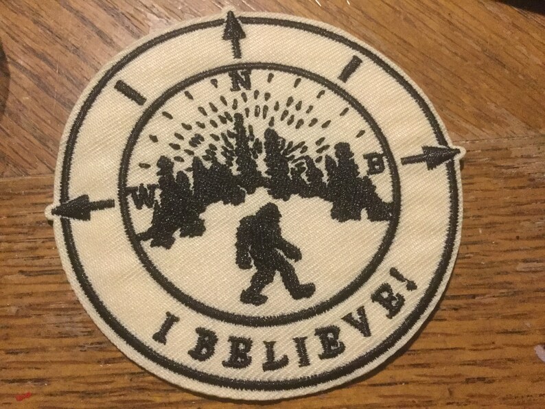I Believe Bigfoot Embroidered Patch 3.75\u201d x 3.5\u201d Sew or Iron On