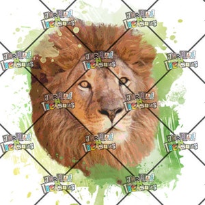 Lion Head PNG 8,5 &quot;x 11&quot; Download sublimatie ontwerp leeuwen
