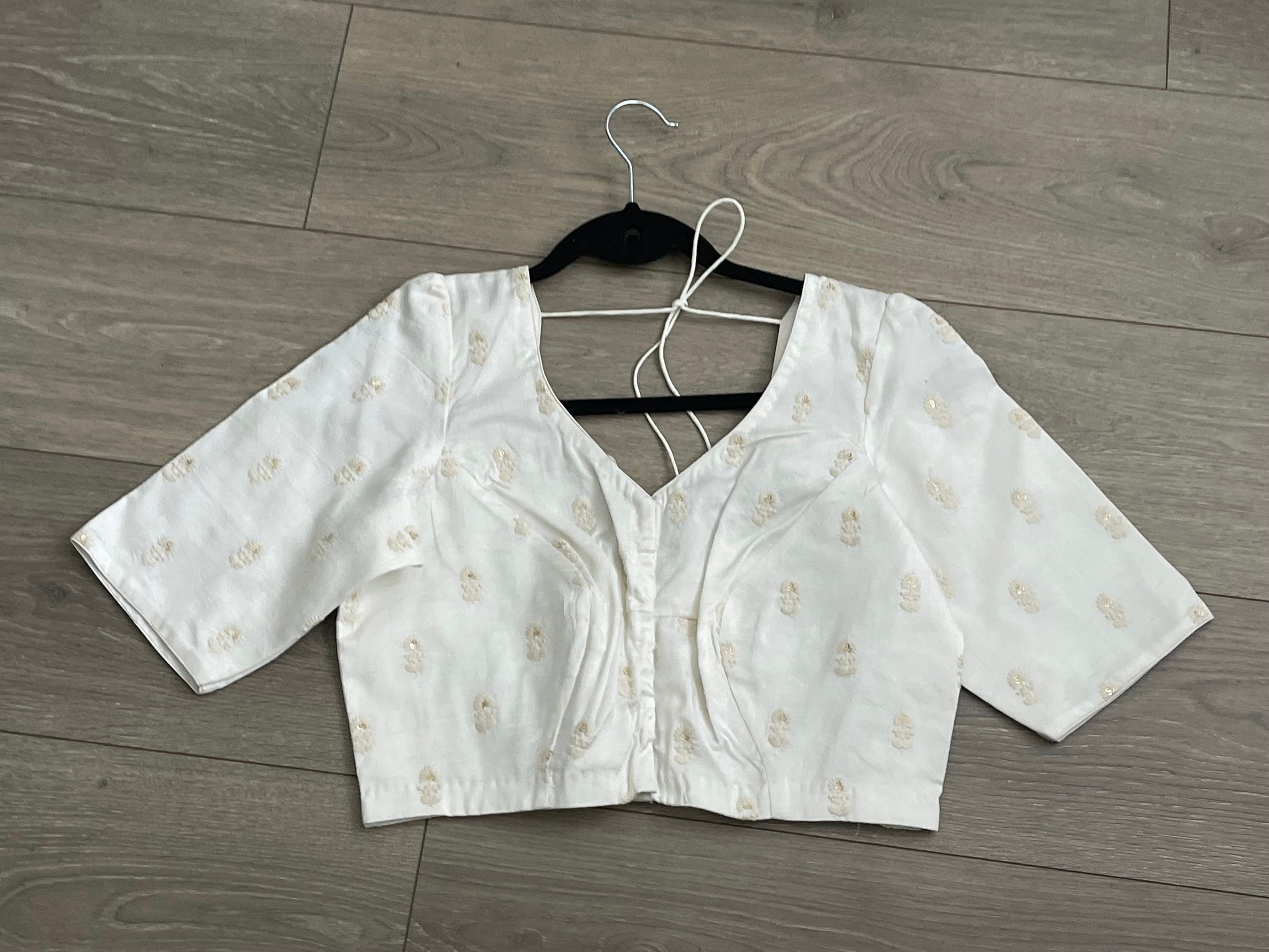 pure chikankari chanderi designer stitched blouse