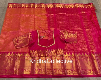 Gadwal kuppadem pattu saree with designer stitched work blouse | silk pattu sarees|wedding sarees|border sarees| festive sarees |Ethnic wear