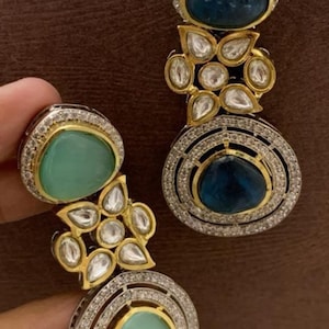 Beautiful Victorian jadau kundhan earrings ~Indian jewelry /wedding jewelry |nakshi|Victorian jew jewelry |earrings