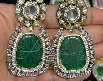 Beautiful Victorian jadau kundhan earrings ~Indian jewelry /wedding jewelry |nakshi|Victorian jew jewelry |earrings