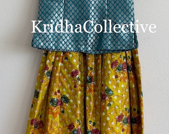 Indian ethnic kids dresses  |kids ethnic traditional wear| silk pawada | girls frocks| girls lehangas |girls croptops|girls pawadai