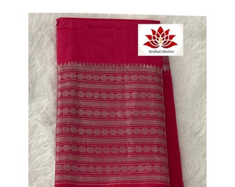 Mangalgiri silk sarees with silver grey border