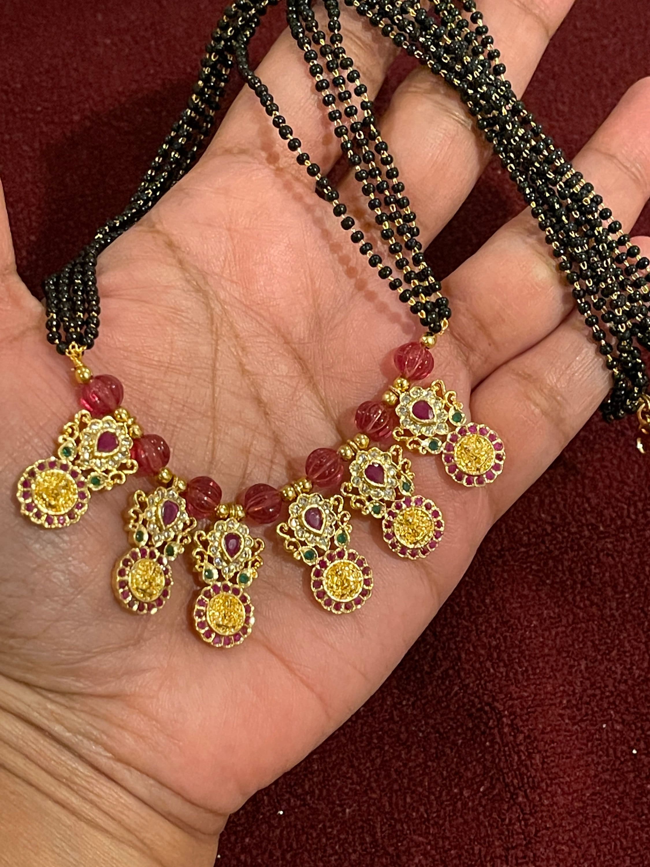 Beautiful Black Beads Necklace With 