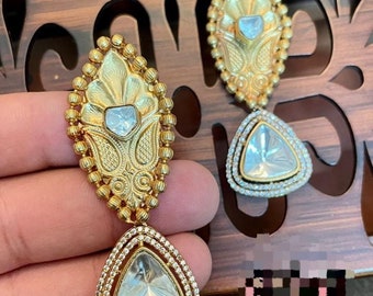 Beautiful Victorian polki  kundhan earrings ~Indian jewelry /wedding jewelry |nakshi|Victorian jew jewelry |earrings