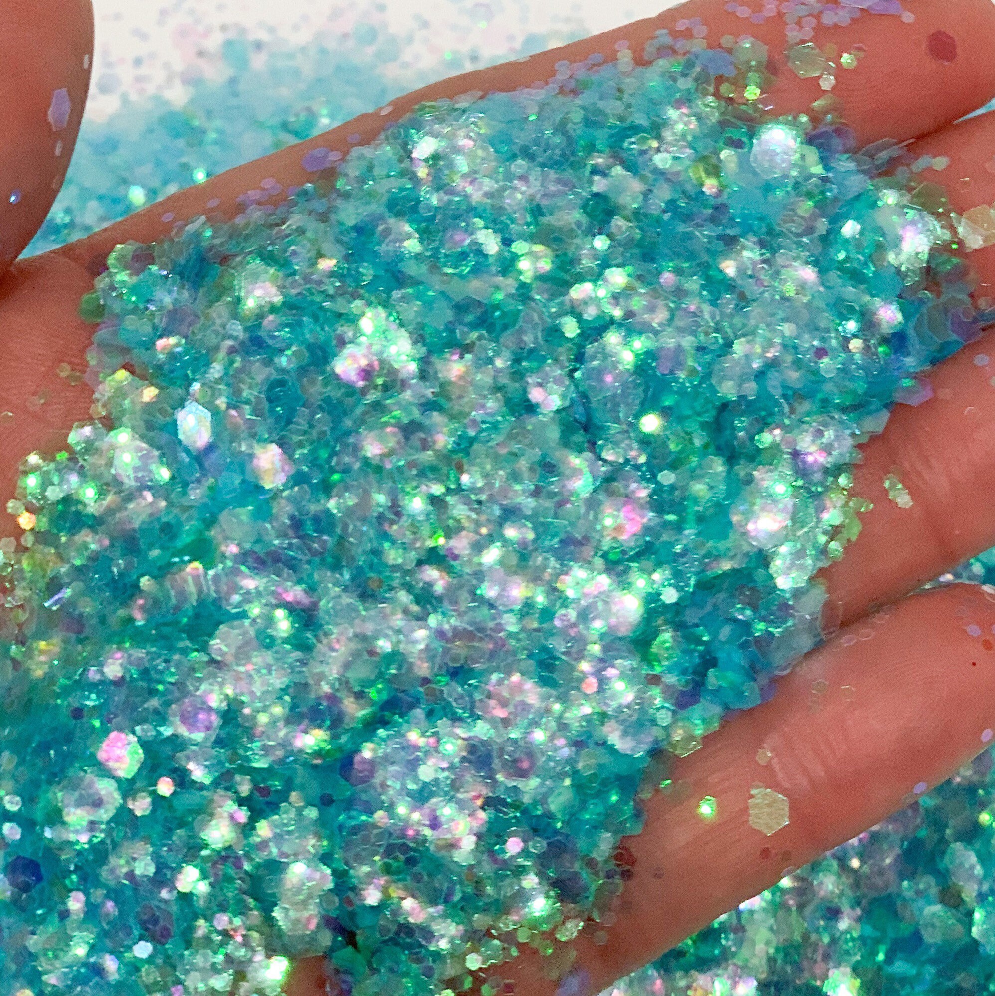 Light Blue Chunky Glitter/ Frosted Blue Iridescent Mix/ Frost Etsy