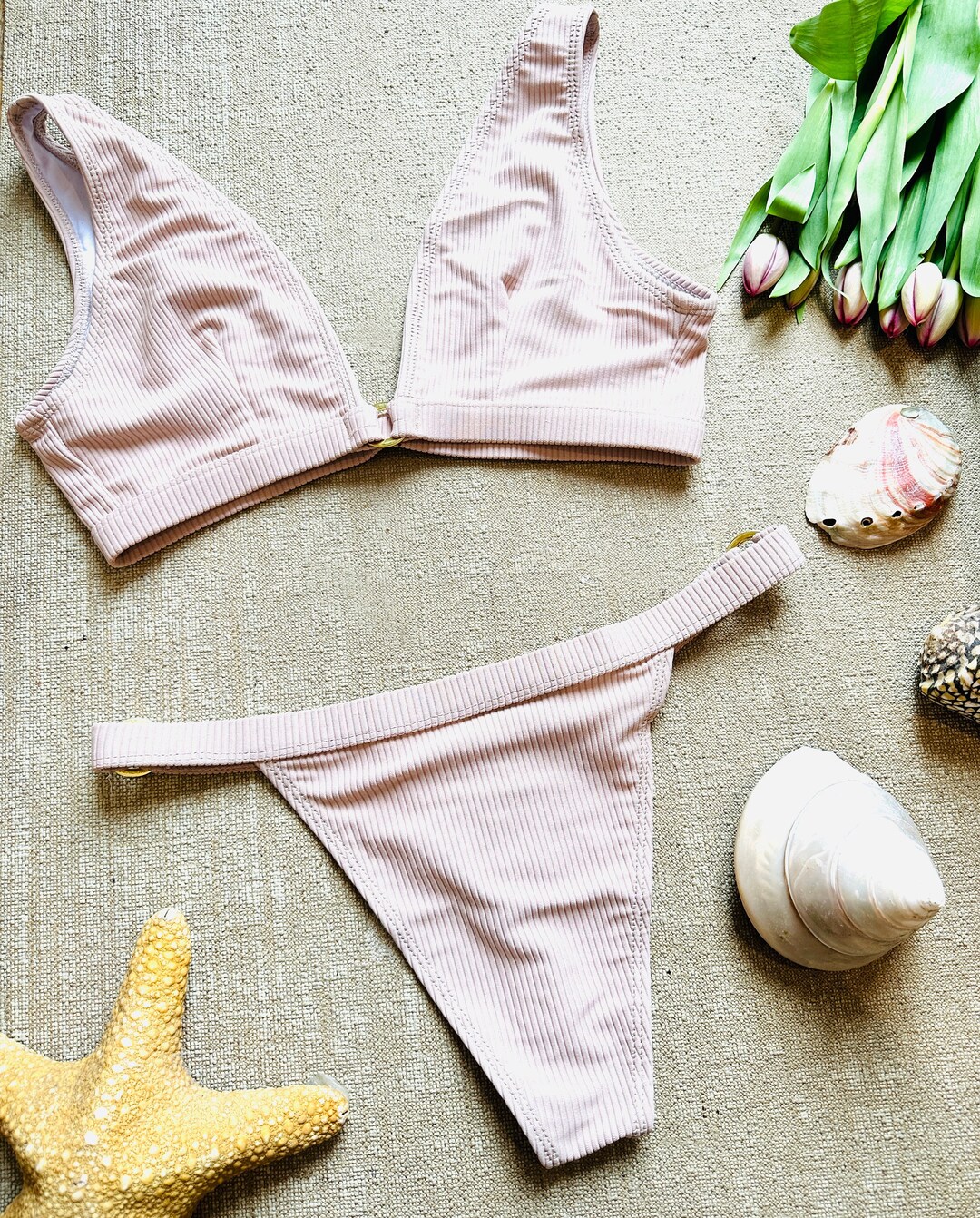 ULUWATU Rib Bikini Thong - Nude - Etsy