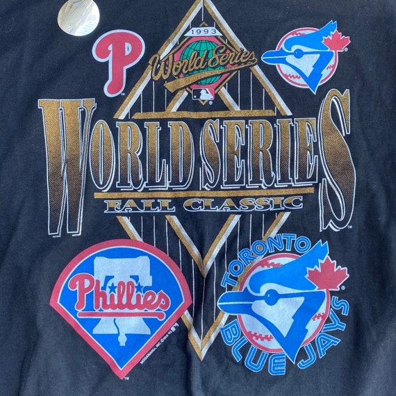 Vintage NEW 1993 World Series T-shirt Tee RARE Black L Toronto