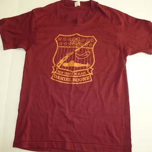 Vintage Uss Daniel Boone Submarine T-Shirt Tee RARE 80s Maroon M Screen Stars 50/50 Sub Single Stitch 1-Sided 80s Vtg