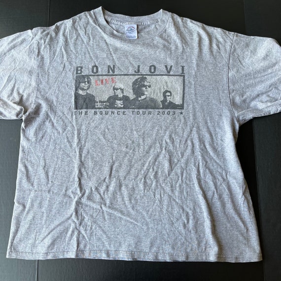 Vintage Bon Jovi 2003 Bounce Tour T-shirt Tee RARE Gray XL Cotton 