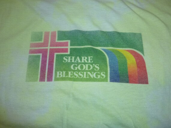 Vintage Share God's Blessings Christian T-Shirt T… - image 2