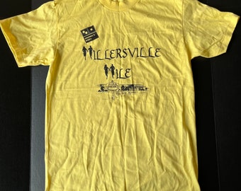 Vintage RARE Millersville Mile PA T-Shirt M Yellow USA 80s John Herr's Village Market Sportswear 2 Single Stitch Tshirt 50/50 Tee