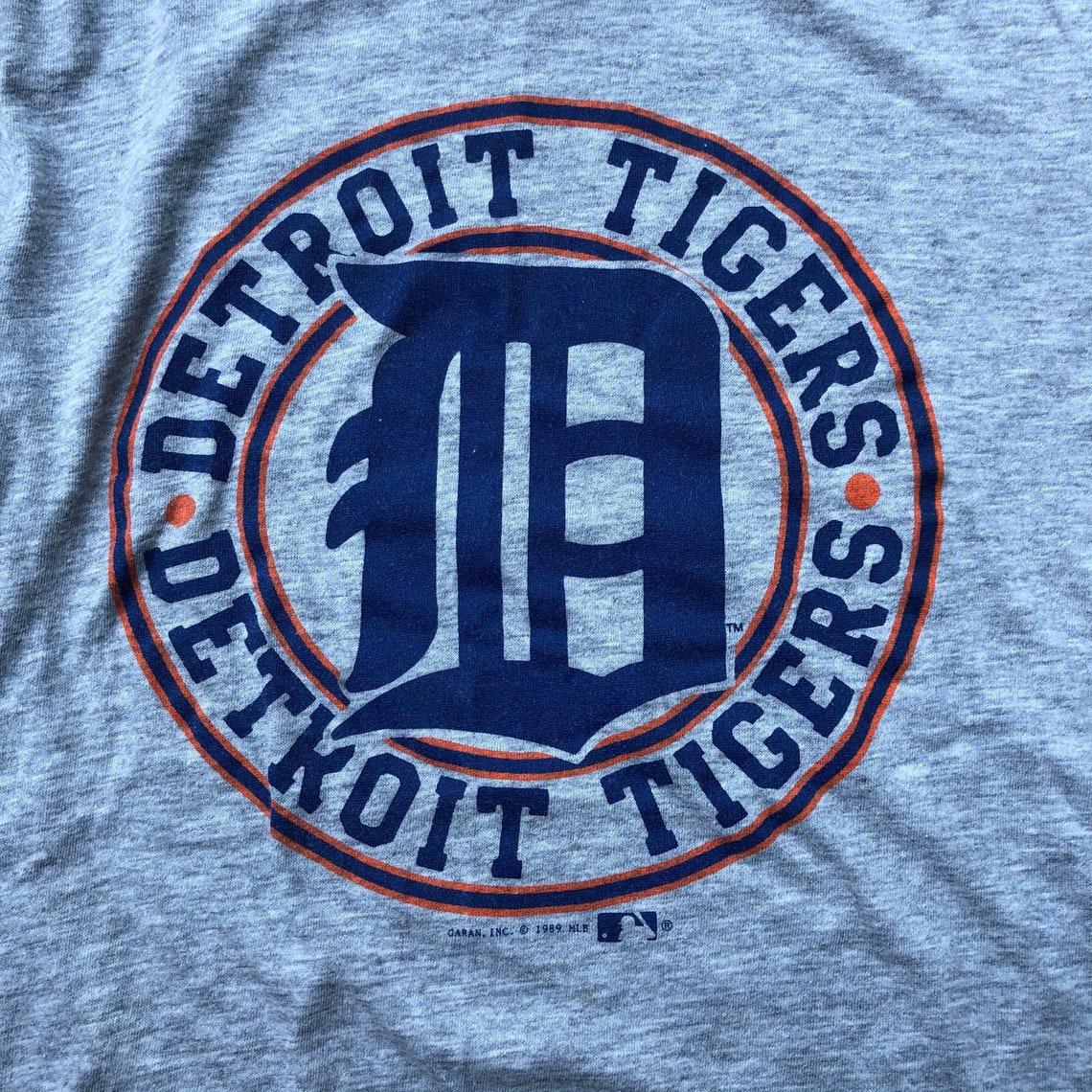 Vintage Detroit Tigers Tshirt Tee RARE Gray L 50/50 Cotton 1sided
