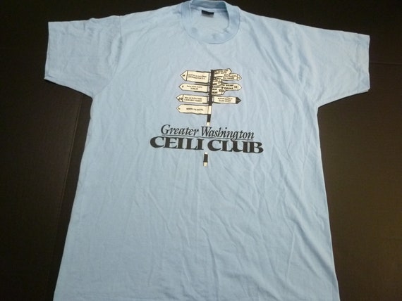 Vintage Ceili Dance T-Shirt Tee RARE Light Blue X… - image 1