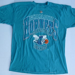 NEW! Vintage Charlotte Hornets T-Shirt Tee RARE Teal XL 50/50 Cotton 1-Sided 1980s 1990s New Old Stock Nos Single Stitch