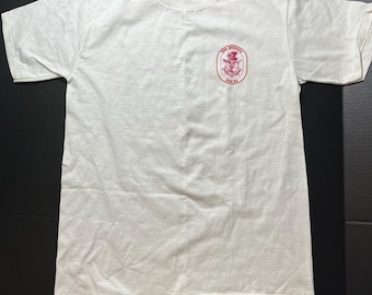 Vintage USS Russell 1995 T-Shirt Tee RARE White M All Sport Proweight Cotton 2-Side Vtg DDG-59 Muster Roll Crew Destroyer
