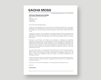 Cover Letter Template, Editable Cover Letter, Professional Cover Letter, Simple Cover Letter, Canva Template,Simple Letter, Instant Download